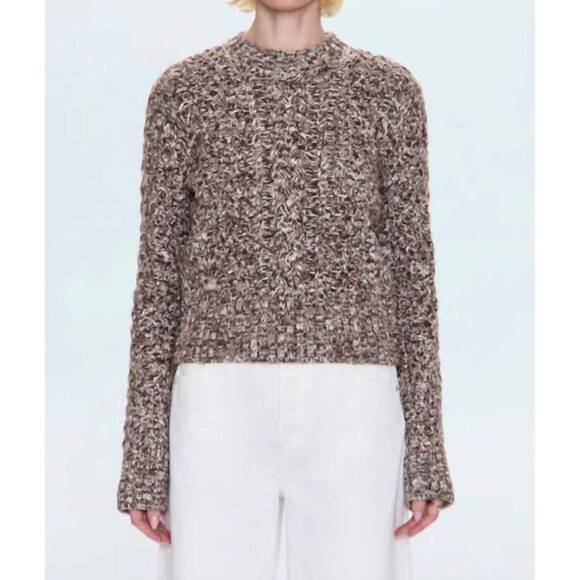 PISTOLA Sweaters - NEW PISTOLA quinn shrunken fisherman sweater in chocolate marl